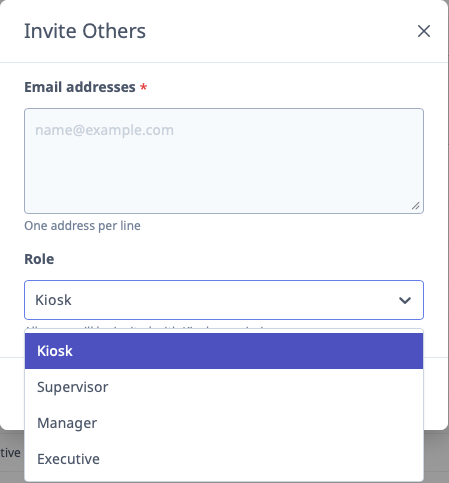 Users list with roles visible