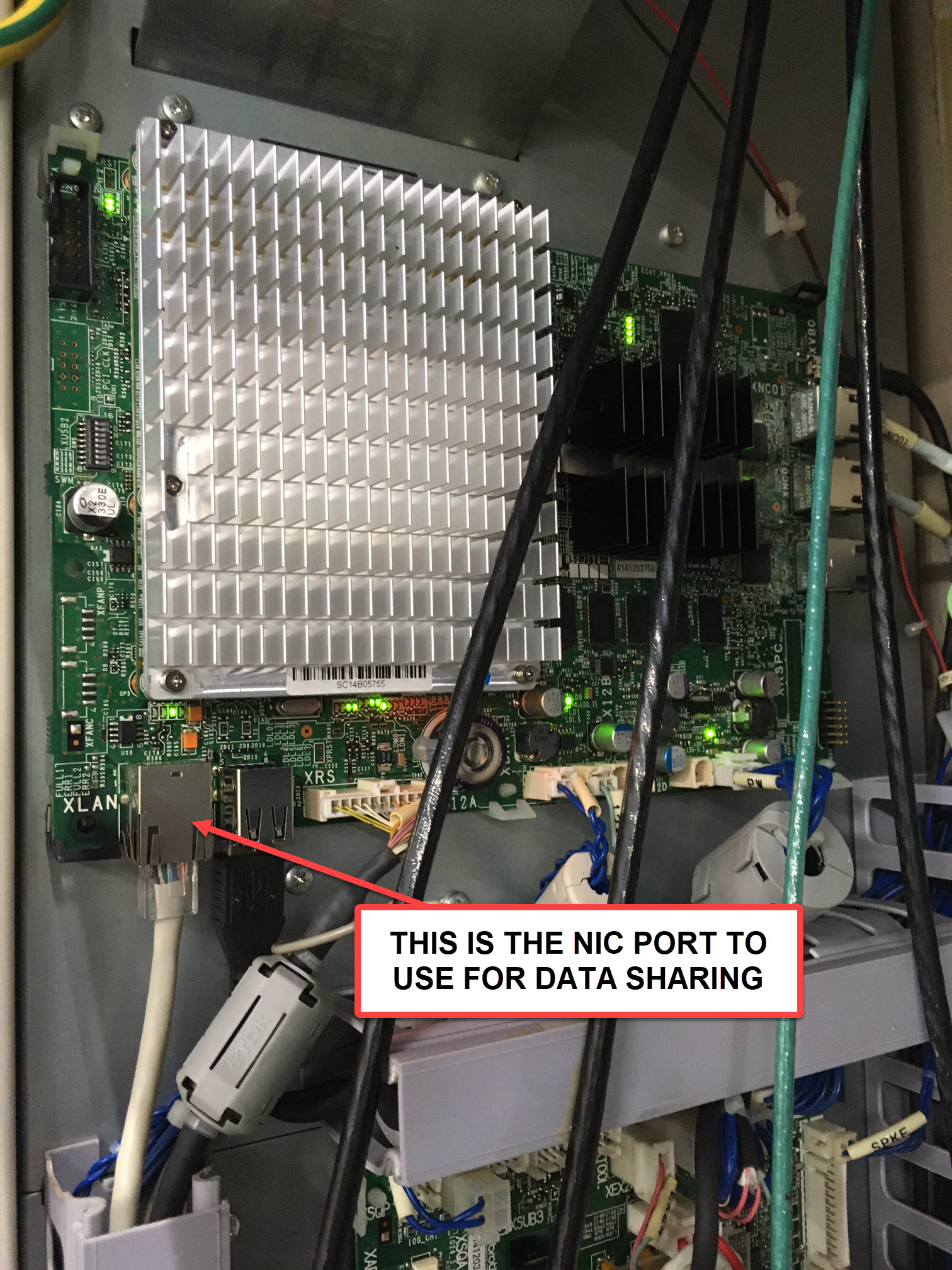 NIC port location for data sharing