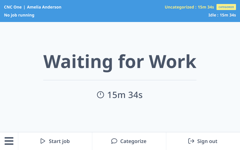 Waiting for Work — resource is idle with no job selected