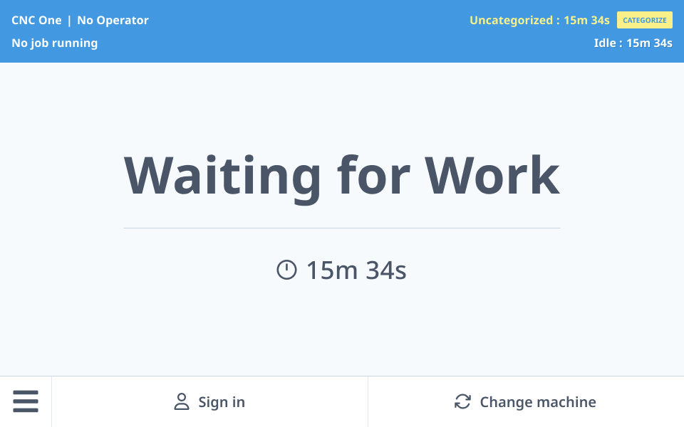 Waiting for Work screen with Sign In button