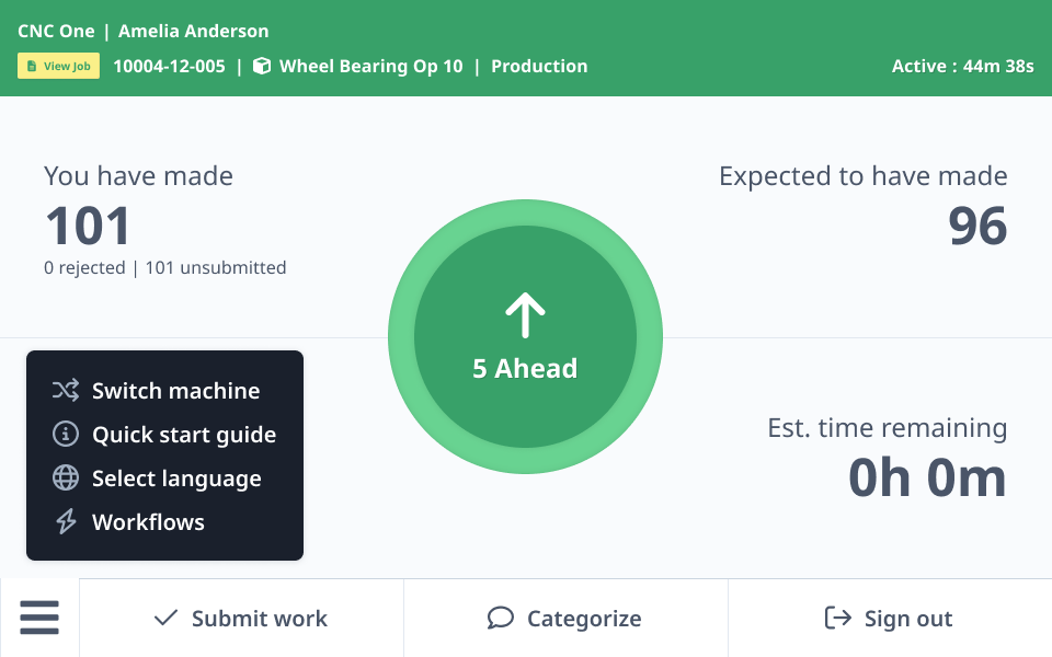 Utility menu showing available options